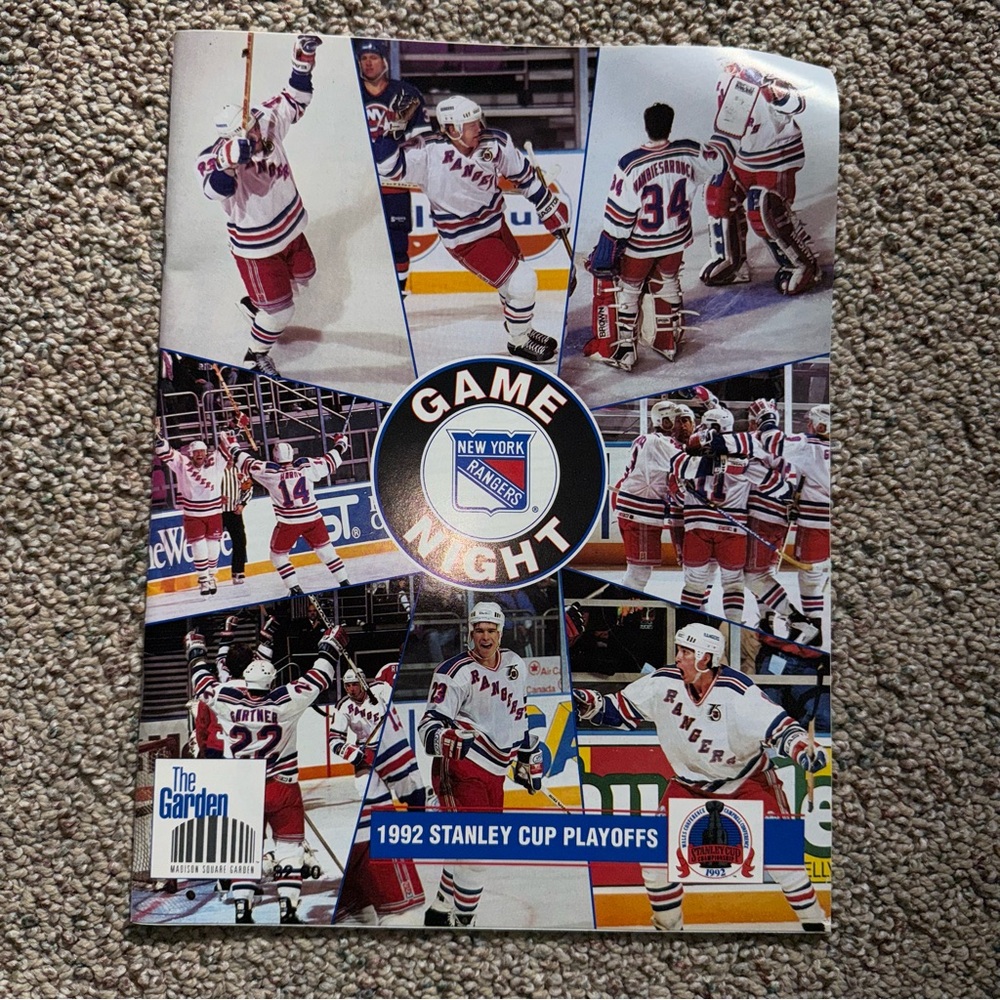 New York Rangers 1992 Stanley Cup Playoffs official game program MSG NY hockey